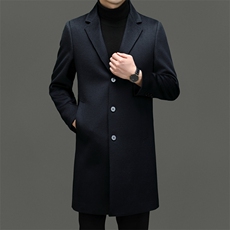 男装毛呢大衣AE826加长款羊毛大衣含羊绒商务版有大码，男装毛呢大衣，钱塘207-1