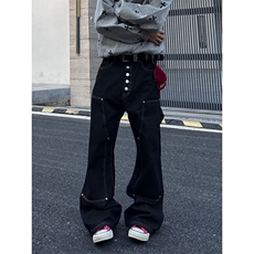 秋季宽松直筒休闲裤男士多口袋大码户外工装裤阔腿长裤子，男装工装外套，四季星座505