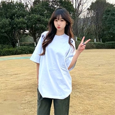 万针全刺绣工艺抖音得物高品质260克重磅纯棉双纱美式高街短袖T恤，男装T恤，电商A486