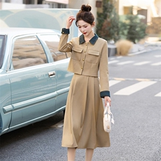 现货新款2024年小香风气质m媛外套+半身裙两件套套装，女装套装/套裙，采品优优