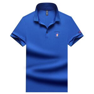 夏季新款男士翻领短袖t恤中年有领男装上衣服休闲POLO衫图片