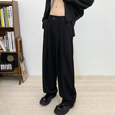 秋日系复古直筒西裤男女生垂感阔腿宽松休闲长裤子X311，男装休闲裤，星座1116A-1（原606A）
