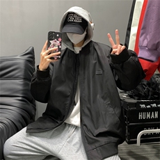 电商DSA028-JK2404P70100聚酯新款潮流假两件连帽冲锋衣夹克男，男装夹克，电商A028