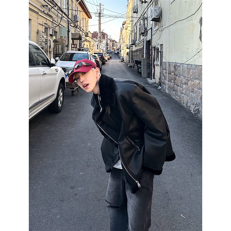 现货-美式机车棉服皮毛一体外套加绒棉衣218-7-M123-P135-控168,男装棉衣,星座218-7