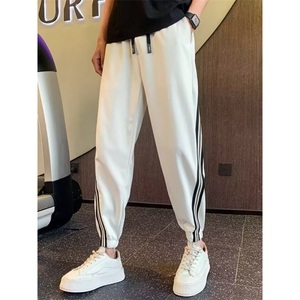 复古水洗做旧弯刀工装裤男女通勤cleanfit显瘦宽松阔腿微喇长裤潮图片