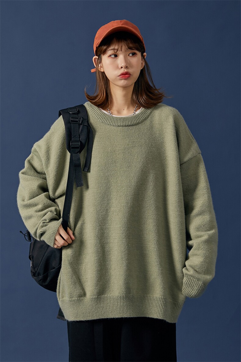 1港风宽松中性情侣潮流纯色大码M-5XL毛衣男外套7979P45加绒P55,男装针织衫/毛衣,星座226-2