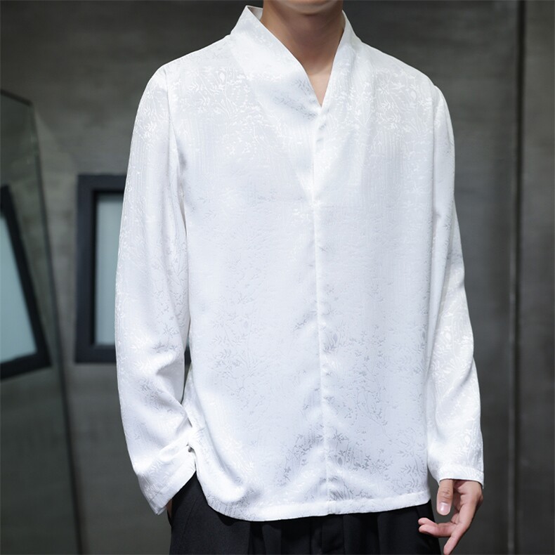 2026春季新款男装唐装风上衣新中式立领提花衬衫C179-P55,男装衬衫,电商B277(原6028)
