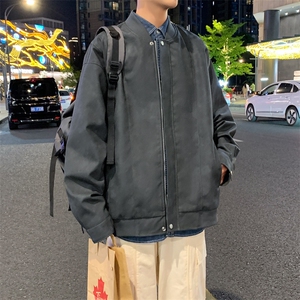 港风夜景痞帅男装外套美式短款夹克PU皮机车服DSA157B-J206-P90图片