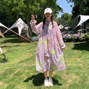 印花连帽长款防晒衣女2026年夏季新款设计感外套182-8656P125K188，女装防晒衣，帛香坊