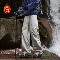 冬季新款加绒冲锋登山裤休闲防水打褶工装裤5D2117-TP30不，男装休闲裤，电商A102