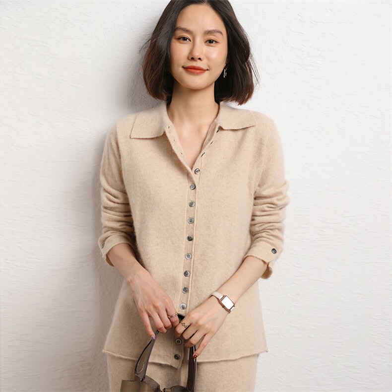 羊绒开衫女外套秋冬新款山羊绒毛衣针织衫外搭,女装羊绒衫,五色羊羊绒
