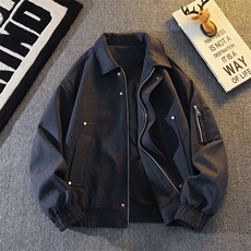 灰墙秋季新款翻领大码夹克潮宽松痞帅潮流外套A436-2533-P75，男装夹克，电商A436