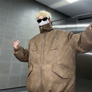 皮棉服冬季宽松棉衣立领冬装棉袄外套男MY2415-特100控168图片