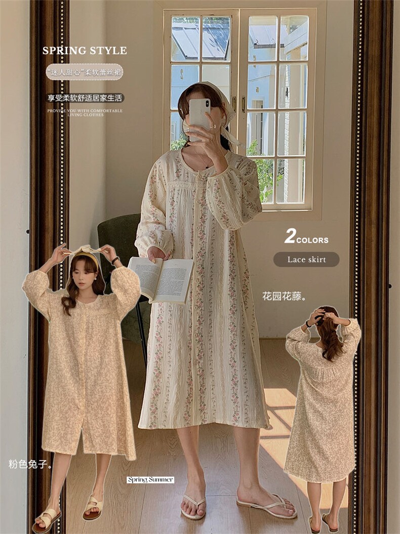 睡衣女宽松睡裙可外穿胖mm可爱卡通T恤裙孕妇连衣裙夏季，睡衣套装，禾雯电商供货