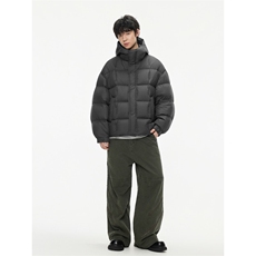 2025冬季泡芙穿刺工艺面内一体料连帽羽绒服潮牌百搭保暖羽绒服，男装羽绒服，电商A234