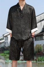 2025春季新款男装新中式汉服衬衣风复古禅服盘扣衬衫C97-P95，男装衬衫，电商B277(原6028)