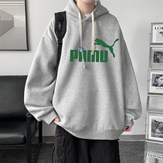 WY227-P35加绒款-P40纯棉连帽卫衣男大码运动帽衫宽松薄外套男，男装卫衣，电商A040