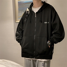 学院风运动夹克外套港风ins潮流休闲开衫连帽卫衣男W7097-P36，男装夹克，星座512-2