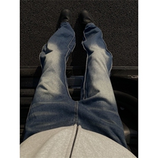 2024/王嘉尔同款弯刀牛仔裤cleanfit设计1005-3-SGN0029-P65控88，男装牛仔裤，星座1005-3