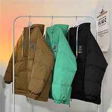 港风新品小熊加厚宽松连帽面包服棉衣外套情侣装棉服G1033P128，男装棉衣，电商A339
