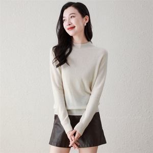 半高领羊绒衫女100%纯山羊绒秋冬新款洋气内搭长袖打底衫毛衣图片
