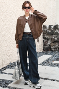 跑量款皮衣外套女工装上衣2024秋新款短款机车服夹克立领机车服潮图片