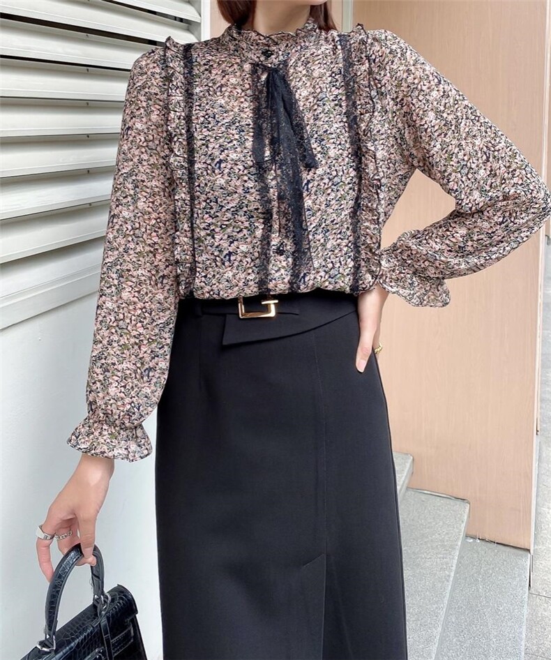 【现货】秋季新款雪纺小碎花上衣，其它，卡多多