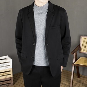 冬季休闲毛呢西装男外套单件保暖短款灰色小西服上衣潮 XM54图片