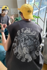 B239-1223-P23个性头像印花夏季坎肩无袖T恤男装背心/马甲，男装背心/马甲，星座514-2(原B239)