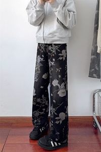 B221 美式ins高街小众印花宽松直筒牛仔裤 LK25430-特P50控88图片