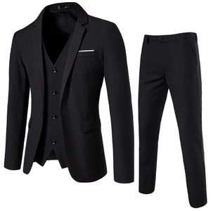 一粒扣西装三件套工作服婚礼服装图片