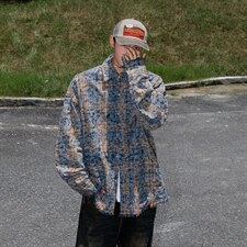 2026港风格子长袖衬衫男大码大码M-5XL休闲外套男CS77901P55控88，男装衬衫，星座227-7