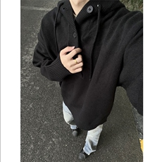 美式慵懒风高级感休闲连帽毛衣男女针织衫MY2626P65，男装针织衫/毛衣，电商基地A086