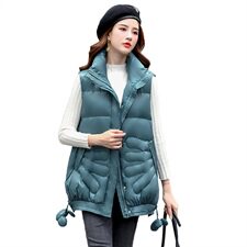 2024冬季新款气质时尚高领棉马甲女短款轻薄羽绒服外套加厚保暖背心，女装马夹，依如秀(原杭风阁)