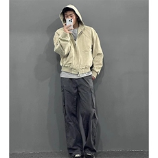 cleanfit座山雕帆布工装外套男春秋款高级感痞帅美式复古结构夹克，男装夹克，四季星座505