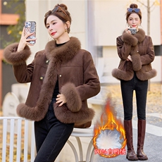 【bao款大货已出】2025冬装新款休闲仿麂皮绒狐狸毛羽绒服90绒，女装羽绒服，雅静靓衣