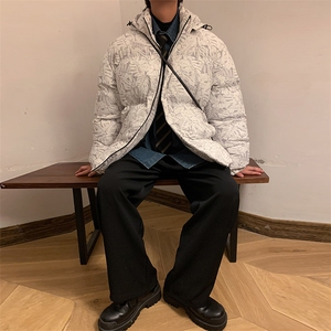 港风2026新品冬季宽松情侣装男装棉衣棉服冬装加厚外套D004-P85图片