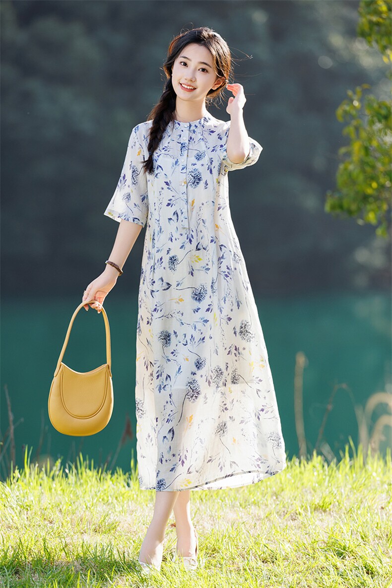 2026年夏季大摆型优雅气质约会舞蹈职场街拍表演女士,女装连衣裙,江南依恋