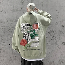 供抖音丶重磅高品棉350克排扣连帽玫瑰卫衣LW6107-特p58控78，男装卫衣，星座508（原C305）