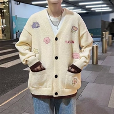 针织开衫男韩版潮流刺绣高街帅2024春季新款ins毛衣外套MZ428-P41，男装针织衫/毛衣，星座412-3