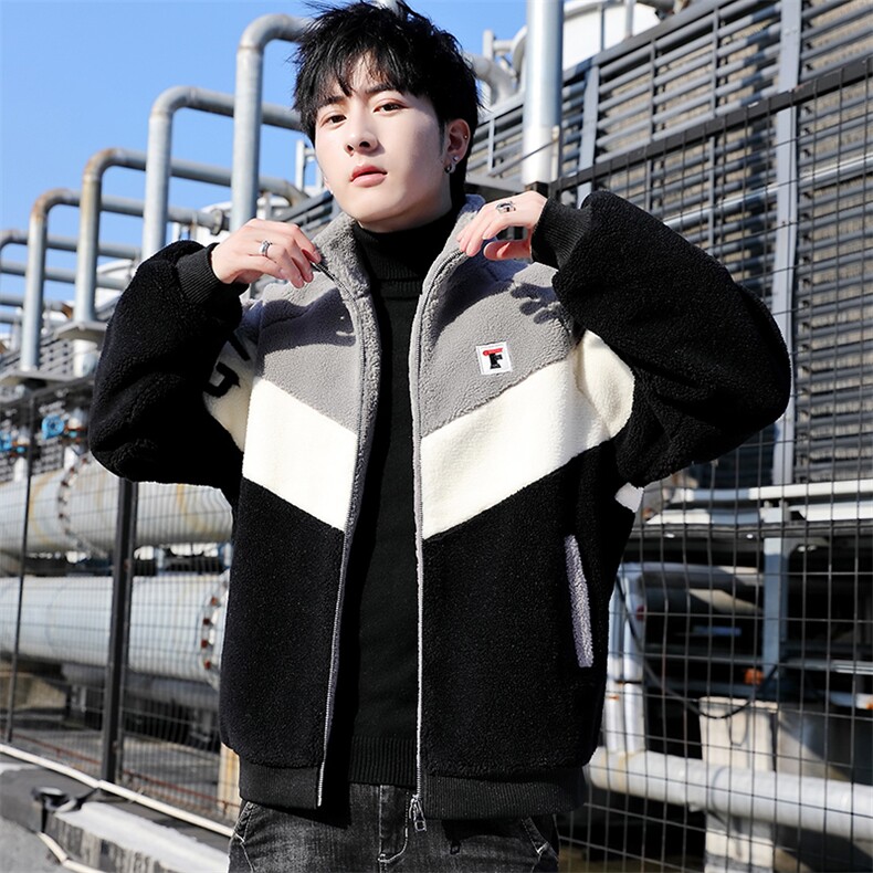 冬季羊羔绒棉衣男潮流时尚青少年羊羔绒外套MY2303-P100,男装棉衣,星座210-3