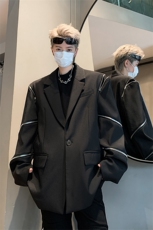 潮牌高级感小西装男秋小众拉链装饰设计感西服XZ514-2-24243-P118，男装西服套装，星座514-2(原B239)
