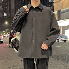 2025秋冬新款港风户外夜景多色时尚百搭灯芯绒衬衫P48加绒58，男装衬衫，电商B388