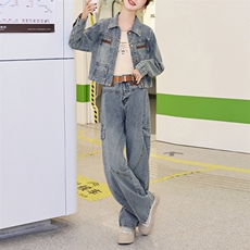 牛仔外套女洋气减龄显瘦春秋装2025新款轻熟风时尚气质两件套套装，女装套装/套裙，江南女神