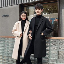 2022款呢子大衣潮流秋冬百搭中长款气质情侣装毛呢外套1913-P130，女装短外套，电商A413