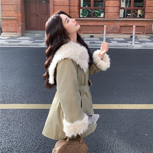 冬装新款 韩版连帽羊羔毛90绒风衣羽绒服 2156 P320 K488图片