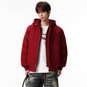 新款冬季大码羽绒棉服棉袄连帽假两件韩版宽松外套A436-2583-P95,阔腿裤怎么搭配毛衣图片