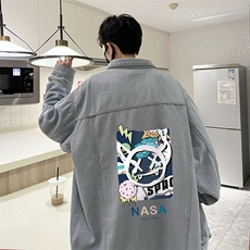 牛仔夹克男大码牛仔外套男茄克NJ77275-P60加绒款-P75，男装夹克，电商A040