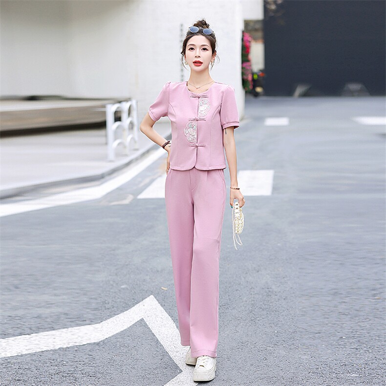 时尚套装女2024夏装新款气质新中式高级感夏季搭配一整套两件套潮,女装套装/套裙,梦依杭