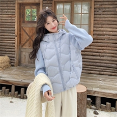 2025年冬季短款羽绒服针织袖90白鸭绒RF2C290-6889#-P290-K345，女装羽绒服，蝶眷